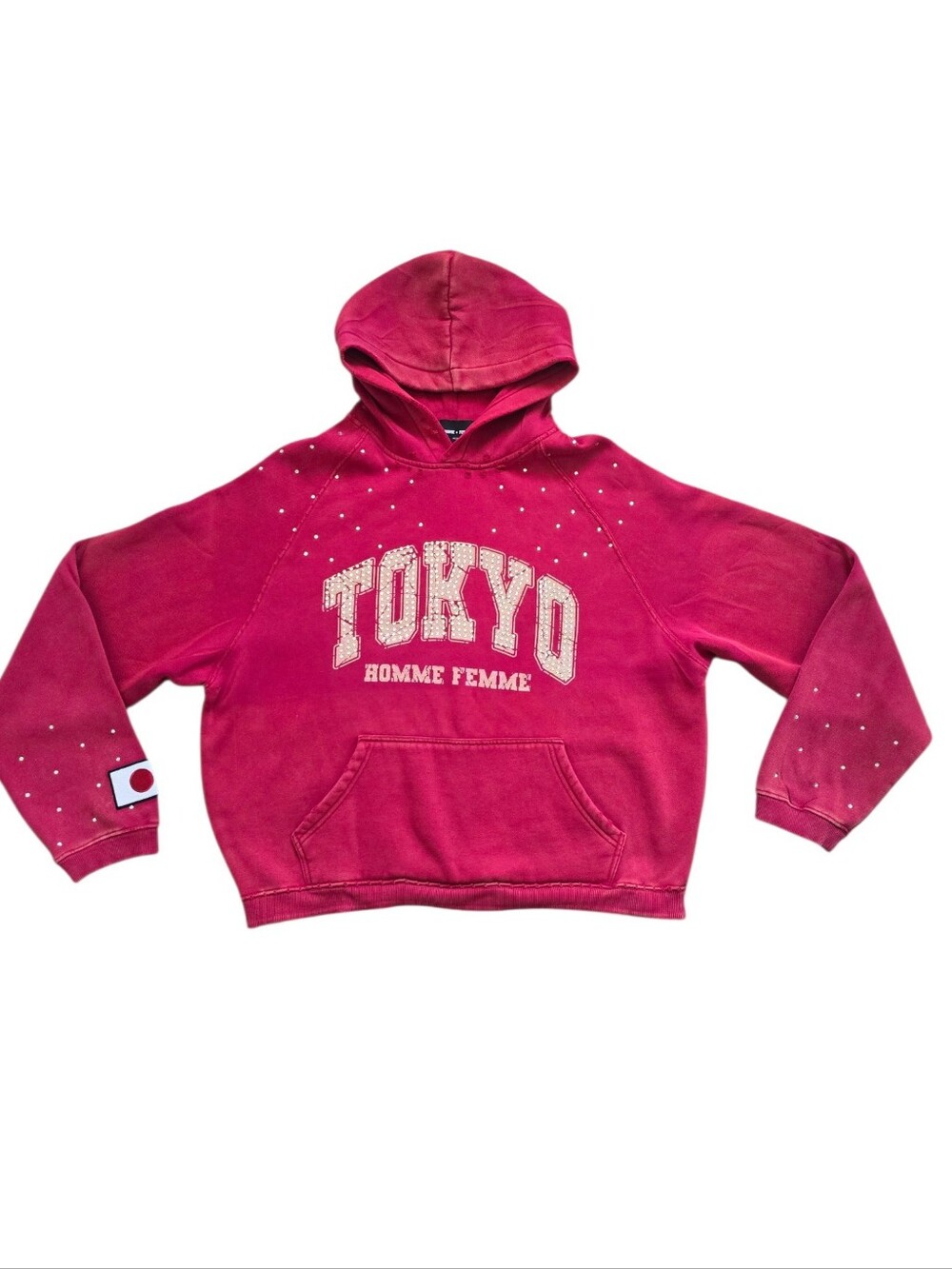 Homme & Femme "World Tour" Hoodie - Red/White Unisex Size Medium